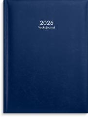  Kalender 2026 Veckojournal blått konstläder